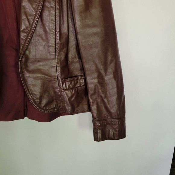 Vintage Avant Garde Leather Jacket sz 10 - Picture 8 of 11